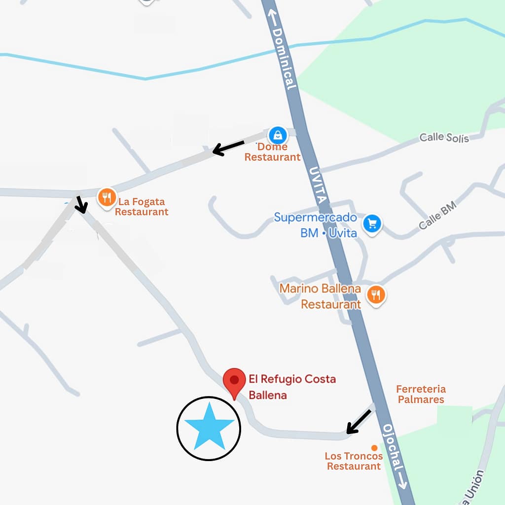 directions to el refugio uvita costa rica